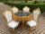 1970s Italian Baroque Gold Leaf Marble White Leather Dining Set – 5pcs For Sale - Image 15 of 18