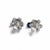 Traditional Late 20th Century 18K White Gold Baguette Diamond Floral Flower Stud Earrings Estate, Pair For Sale - Image 3 of 3