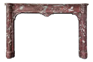 French Marble Mantel - Louis XVI Style - Rosso Levanto Marble