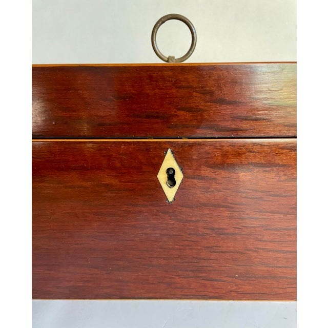 Brown Mid-19th Century English Mahogany Tea Caddy Chest With Glass Mixing Bowl For Sale - Image 8 of 15