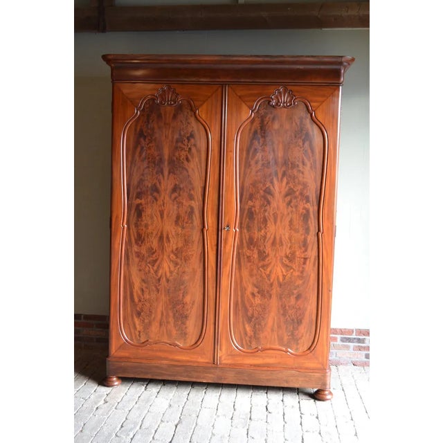 Antique Biedermeier Cabinet in Mahogany For Sale - Image 9 of 10