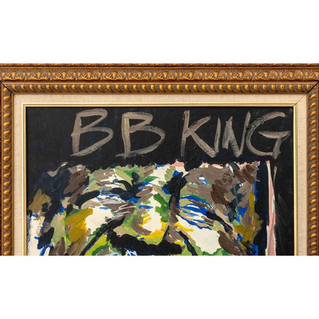 Contemporary George Frayne "B. B. King" Acrylic on Canvas For Sale - Image 3 of 7