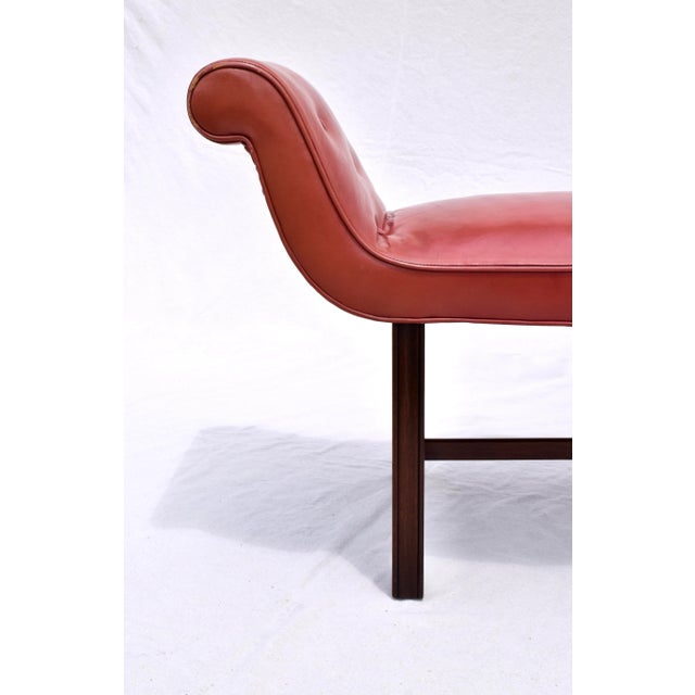 Antique Chippendale Window Benches, Mahogany & Leather, England, 1940s For Sale - Image 10 of 13