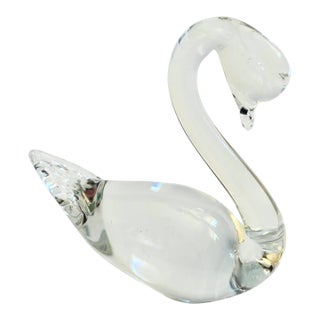 Swedish Art Glass Swan For Sale
