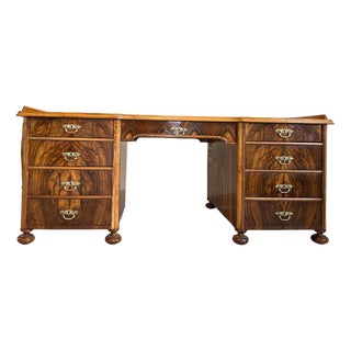 Large Biedermeier Desk with Leather For Sale