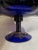 Vintage Morocan Cobalt Blue Glass Pedestal Compote For Sale - Image 10 of 13