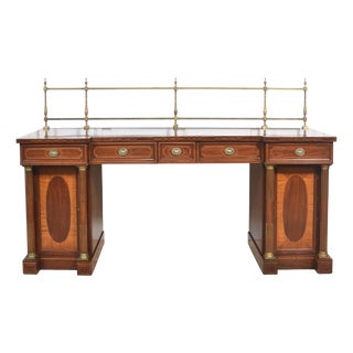 Antique Mahogany Pedestal Inlaid Sideboard, 1800s For Sale