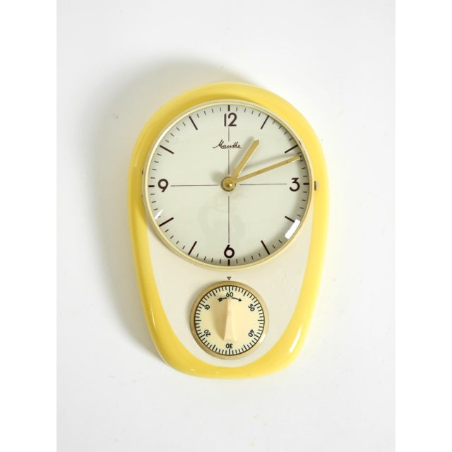 Mid-Century Modern Wall Clock by Mauthe with Glazed Ceramic Case, 1950s For Sale - Image 6 of 18