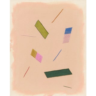 Blush Pink Playful Abstract 'Confetti' Art Print, Geometric Shapes, 30 X 24 Unframed Print For Sale