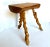 Rustic European Mid-Century Brutalist Handcrafted French Twisted Splay Leg Fruit Wood Stool For Sale - Image 3 of 14