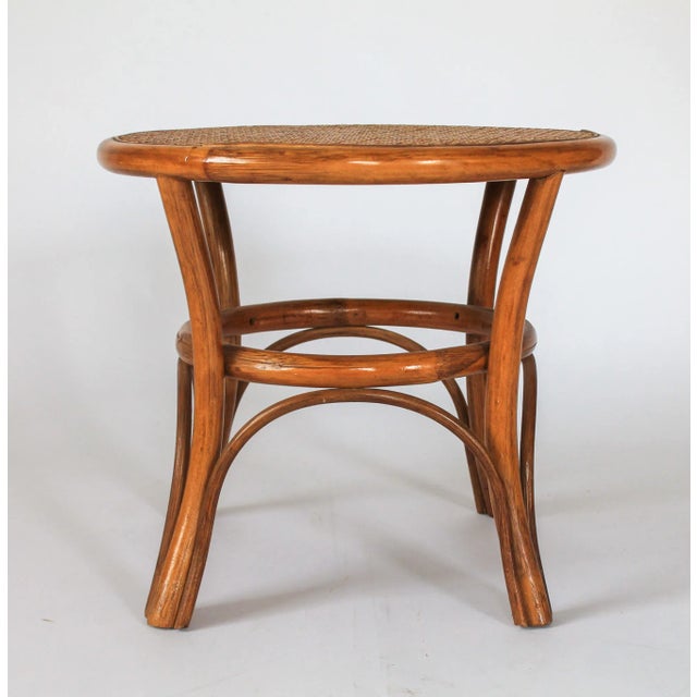 Mid-Century Rattan & Cane Side or End Table For Sale - Image 4 of 12