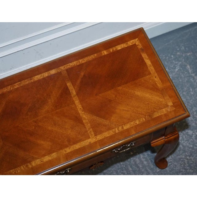 Georgian Walnut Console Table on Cabriole Legs, 1980s For Sale - Image 11 of 15