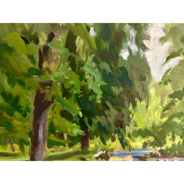 American Vintage Impressionist Woodsy Landscape Oil Painting For Sale - Image 3 of 8