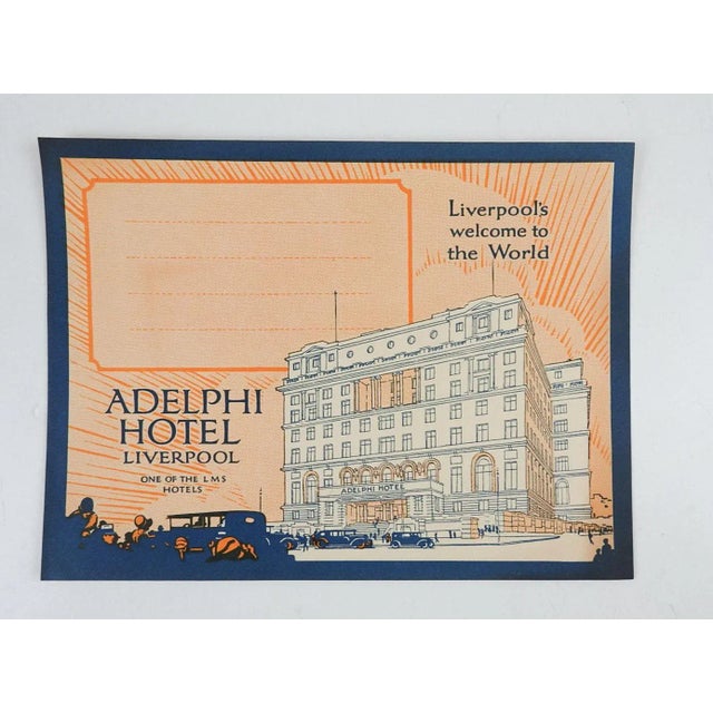 Shabby Chic Vintage Luggage Label, Adelphi Hotel Liverpool England For Sale - Image 3 of 3