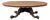 Vintage Estate Burl Walnut Wood Large Oval Low Coffee Table For Sale