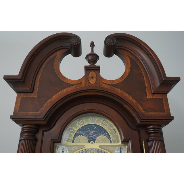 Sligh Inlaid Mahogany Grandfather Hall Clock For Sale - Image 10 of 18