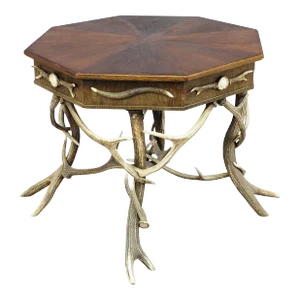 Antique Black Forest Rustic Antler Table Ca. 1900