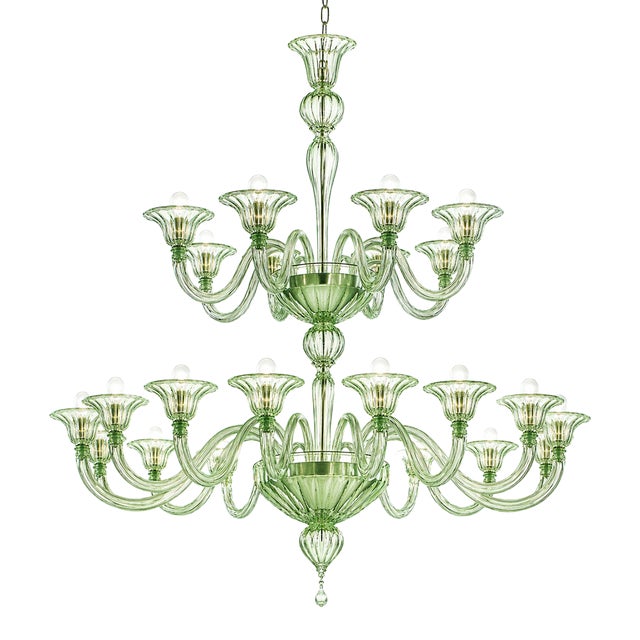 Monumental Modern Elegant "Rigadin" Murano Glass Chandelier For Sale