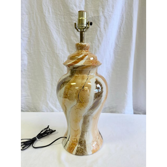 Vintage Chinoiserie Luster Glaze Ginger Jar Table Lamp For Sale In Mobile - Image 6 of 9