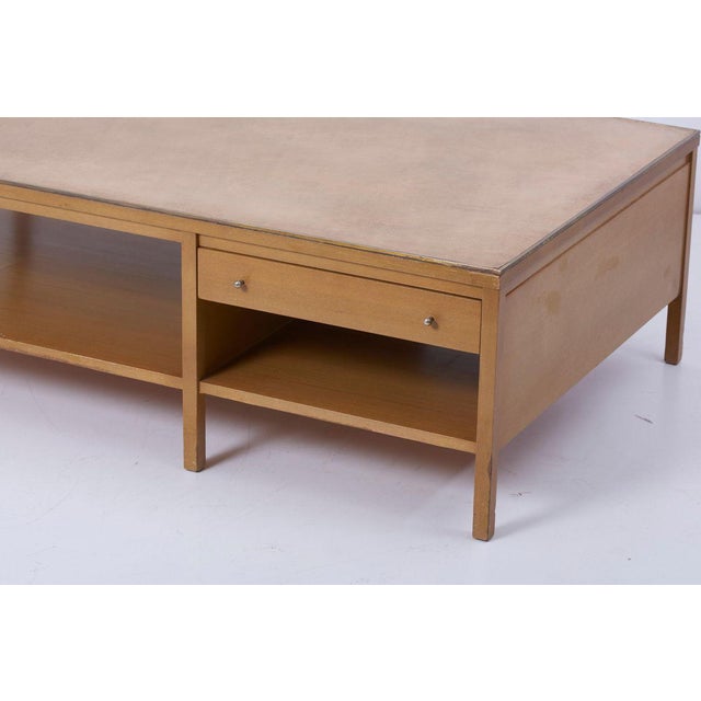 Coffee Table with Leather Top by Paul McCobb for Calvin US, 1950s For Sale - Image 9 of 16