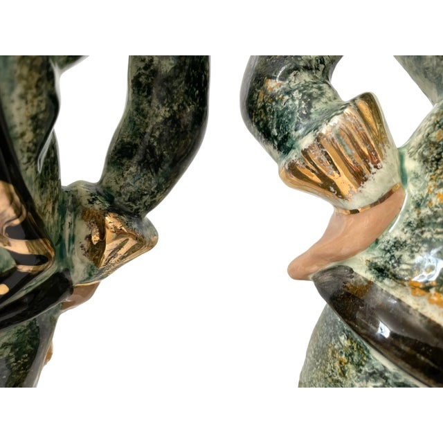 Vintage Italian Hand-Painted Clown Figurines . 22 & 24”. Set of 2. For Sale - Image 9 of 11