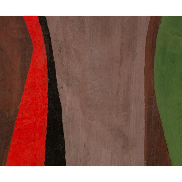 R.W. Smith (American, XX-XXI), Abstract Composition, Oil on Board, signed verso, unframed. 38" H x 15" W. Provenance: From...