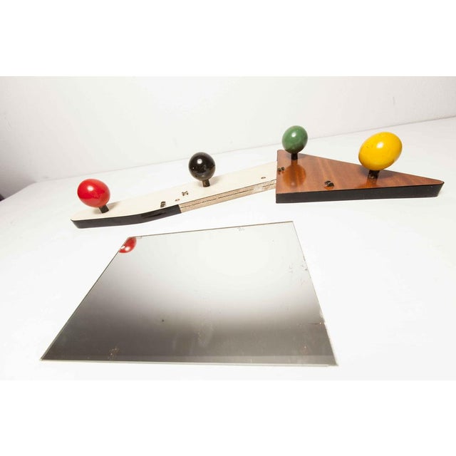 Formica Asymmetrical Wall Rack with Mirror, Set of 2 For Sale - Image 16 of 18