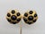 American Vintage 1980s Signed Napier Goldtone Cabochon Faux-Onyx Clip Earrings-2 Pieces For Sale - Image 3 of 7