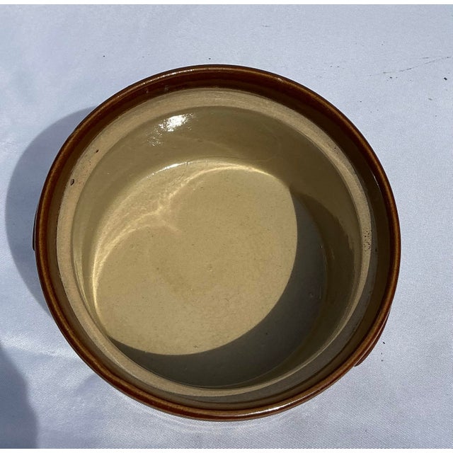 1970s 1970's Vintage Pearsons of Chesterfield Brown Glazed Stoneware Casserole Dish With Lid For Sale - Image 5 of 9