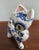 Mid 20th Century Vintage Italian Blue and White Glazed Cat With Bowtie For Sale - Image 5 of 7