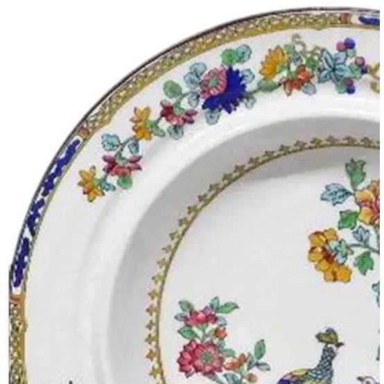 Rare Antique Copeland Spode "Peacock" Pattern 10.5" Bowl – Gilman Collamore & Co. Retailer Mark For Sale - Image 4 of 10