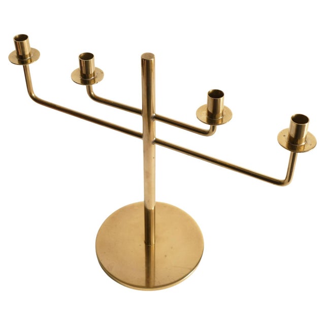 This rare candelabra, designed by the iconic scandinavian modernist hans-agne jakobsson, is a beautiful example of his...