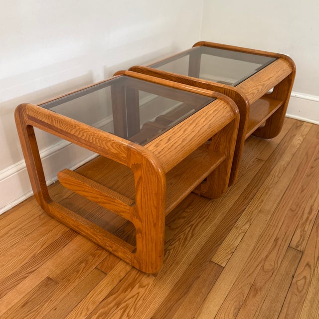 Wood 1970s Mid-Century Modern Lou Hodges Oak Side Table For Sale - Image 7 of 7