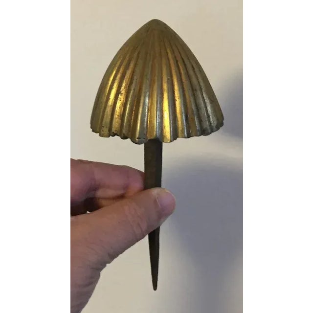 Brass 1800 Antique French Empire Directoire Brass Drapery Tie backs with Iron Mounts - A Pair For Sale - Image 8 of 12