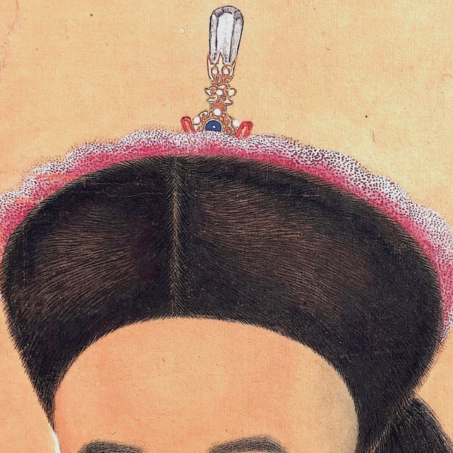 Chinese Late 19th Century Monumental Qing Dynasty Chinese Ancestral Portrait For Sale - Image 3 of 13