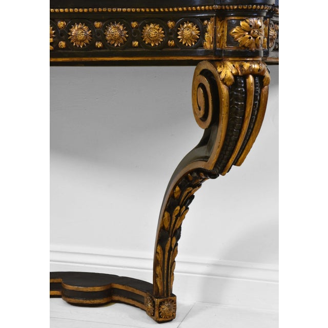 Antique Italian Console Table with Gilt & Ebonised Marble Top For Sale - Image 5 of 14
