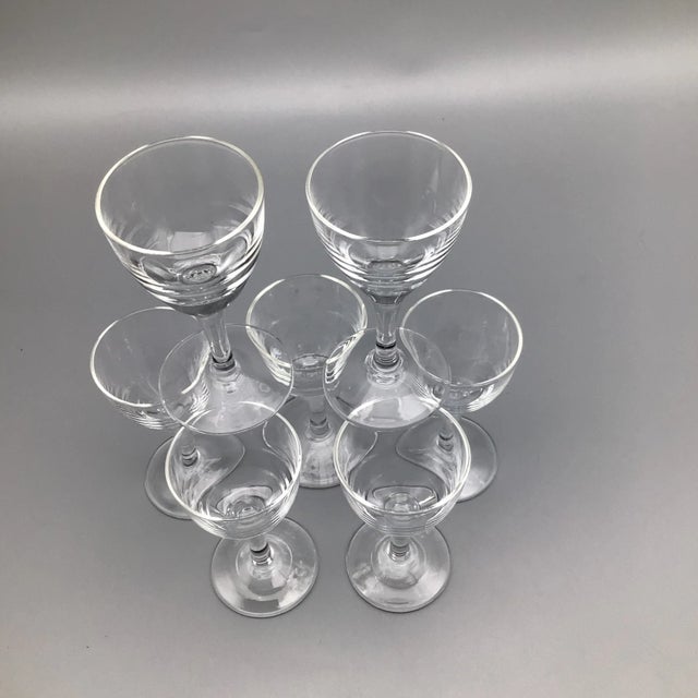 1960s Vintage Crystal Hand Blown Aperitif Glasses-Set of 7 For Sale - Image 5 of 13