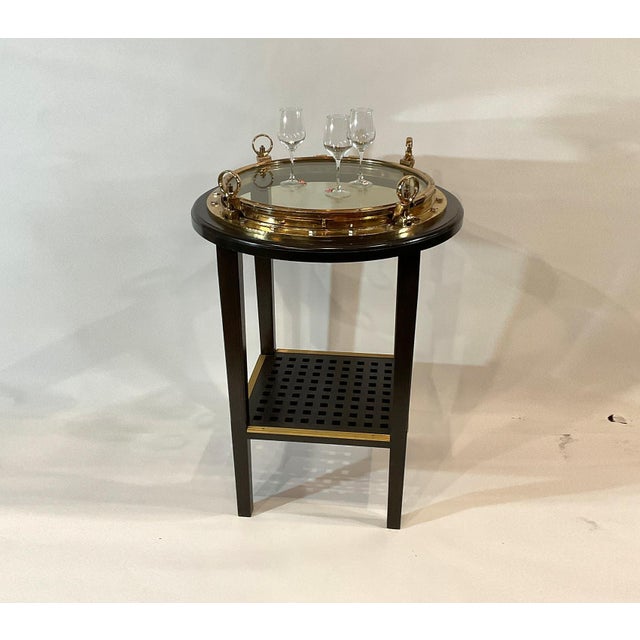 English Bar Height Ships Porthole Pub Table For Sale - Image 3 of 10