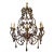 Antique French Painted Wooden Bead and Iron Chandelier - 8 Lights For Sale