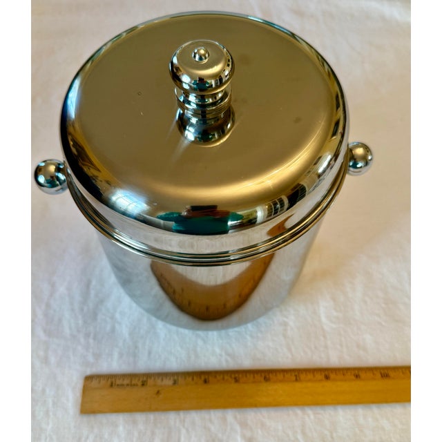 Vintage Godinger Stainless Steel Vodka on Ice Bucket With Five Shot Glasses For Sale - Image 10 of 12