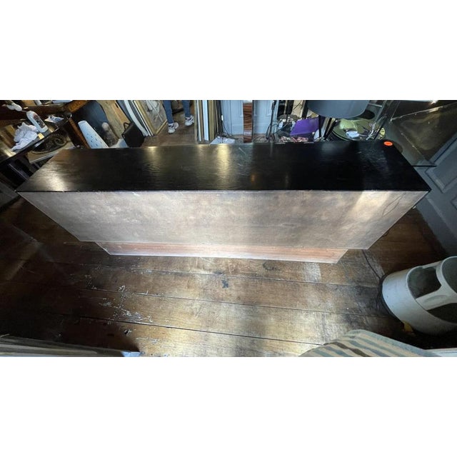 Vintage Brutalist Sideboard in Black Oak & Aluminium attributed to De Coene Frères, 1970s For Sale - Image 16 of 17