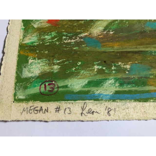 Modern Dennis Leon, Large Abstract Landscape Pastel Drawing Painting San Francisco Artist, Megan #13, 1981 For Sale - Image 3 of 4