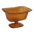 Ftda 1981 Amber Golden Brown Pressed Glass Embossed Pedestal Candy Dish 5088b For Sale