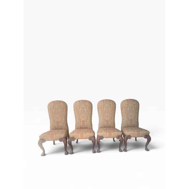Century Furniture Set of 4 Oscar De La Renta for Century Furniture Paisley Upholstered Dining Chairs For Sale - Image 4 of 17