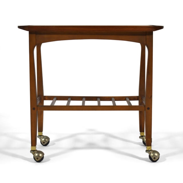 Mid-Century Modern Lane "Accent" Serving Cart For Sale - Image 3 of 9