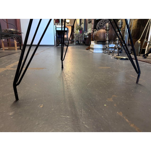 Eames Style Vintage Eiffel Tower Iron Base and Table For Sale - Image 10 of 11