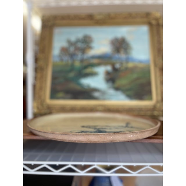 Mid 20th Century Coastal Studio Pottery Dish With Hand-Painted Lighthouse Coastal Scene. For Sale - Image 11 of 11