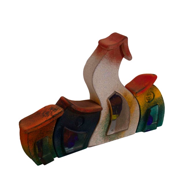 Kjell Engman for Kosta Boda Set of 4 Sandblasted Swedish Glass Sculpture For Sale In Detroit - Image 6 of 17