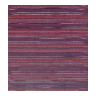 1950s Multicolor Stripe Modern Decorative Flatwoven Turkish Kilim Small Rug For Sale