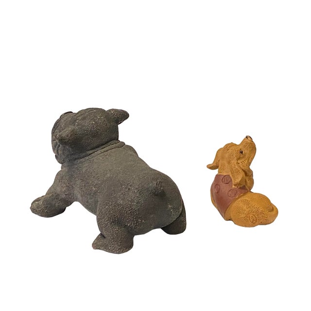 Set of 2 Small Ceramic Animal Figure Display Art For Sale - Image 4 of 7